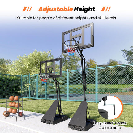 Goplus 7.7-10 FT Height Adjustable Tool-Free Basketball Goal System with 43 Inch PC Backboard
