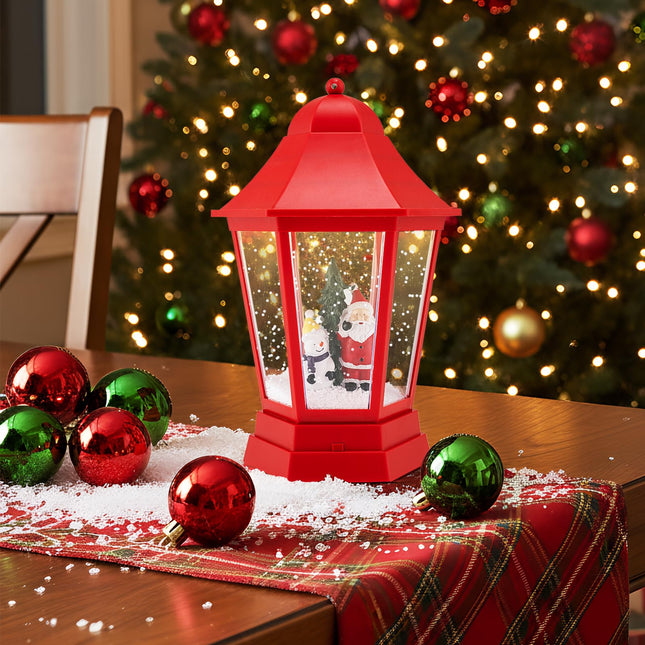 Goplus 5.3 Ft Christmas Snowy Street Lamp (Snowing Santa w/Snow Man)