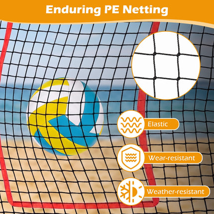 Goplus 7x4 FT Volleyball Rebounder Net with 4 Adjustable Angles