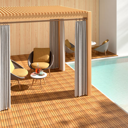 Goplus 27 PCS Interlocking Patio Deck Tile 27 sq. Ft Flooring Tiles for Outdoor & Indoor( Stripe Pattern)