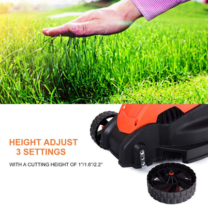 14-Inch 12 Amp Lawn Mower w/Grass Bag Folding Handle Electric Push Lawn Corded Mower - GoplusUS