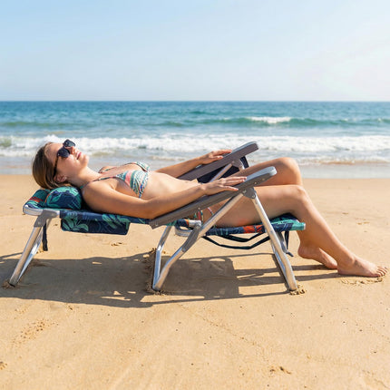 Goplus Portable Folding Beach Chairs with 5-Position Backrest & Padded Headrest