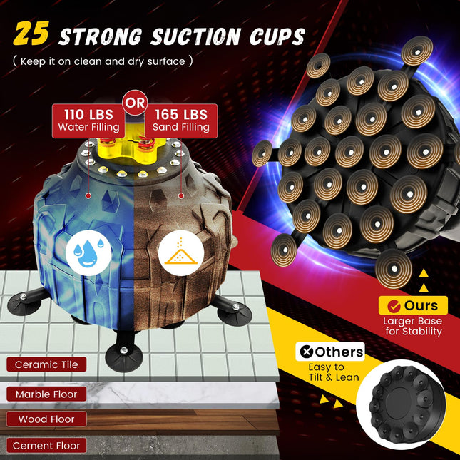 Goplus Freestanding Punching Bag, 71" Heavy Boxing Bag with 25 Suction Cups, Boxing Gloves, Filling Base