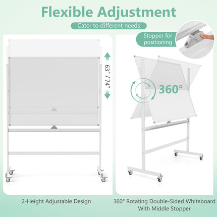 Goplus 48" x 36" Double-Sided Magnetic Dry Erase Board with Flipchart