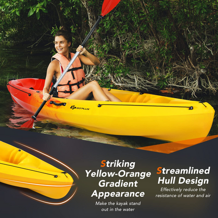 Goplus Sit-on-Top Kayak, 10.2ft Portable Recreational Kayak - GoplusUS