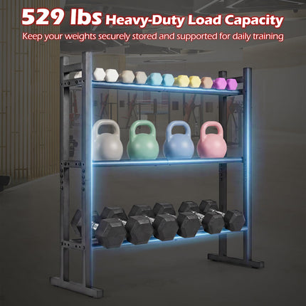 Goplus 3-Tier Dumbbell Rack 529LB Capacity Heavy-Duty Adjustable Weight Rack Stand