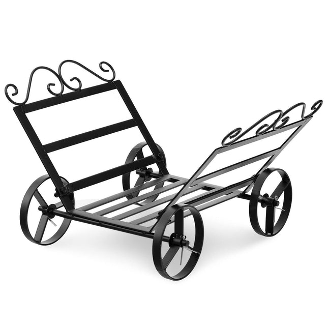 Goplus 20" Small Firewood Rack, Indoor/Outdoor Decorative Firewood Storage Carrier Log Rack with Wheels - GoplusUS