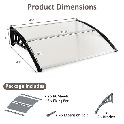 48" x 40" Window Awning - Goplus
