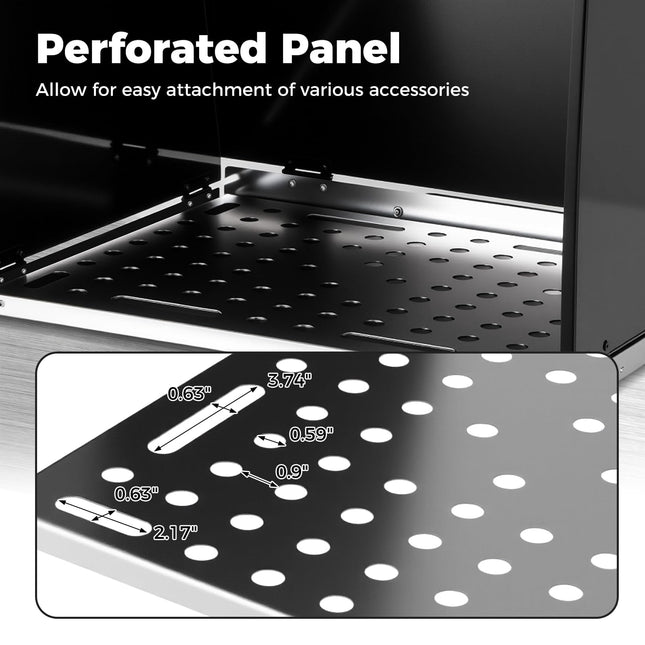 Goplus Folding Welding Table, 17" x 20" Portable Galvanized Metal Work Table with 3 Protective Panels
