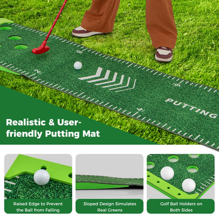 Goplus Golf Pong Game Set with 2 Adjustable Putters & 6 Balls