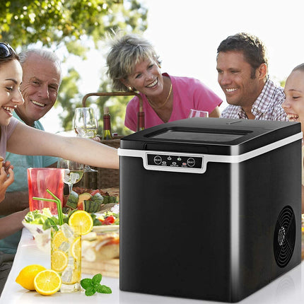 Portable Countertop Ice Maker, 26LBS/24H Mini Ice Cube Machine w/8 Min Processing 9 Cubes