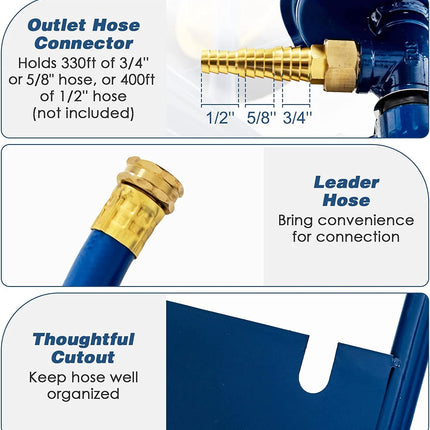 Goplus Garden Hose Reel Cart, Heavy Duty Water Planting Cart w/Non-slip Crank Handle, 4 Solid Wheels - GoplusUS