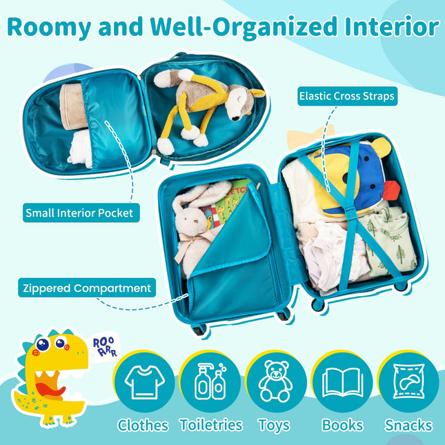 Goplus 2 PCS Kids Luggage | 13" Backpack & 16" Carry-on Suitcase