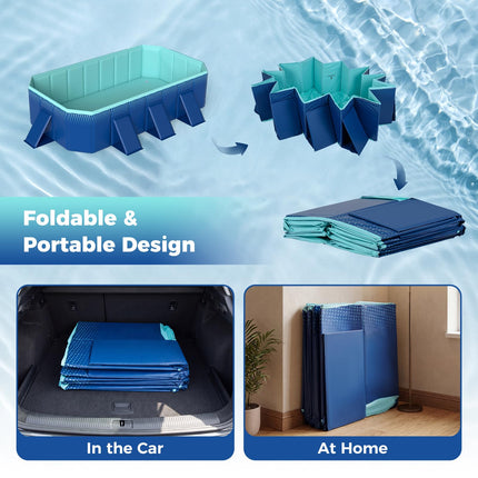 Goplus Foldable Non-Inflatable Swimming Pool(99x52 in/88x50 in)
