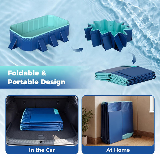 Goplus Foldable Non-Inflatable Swimming Pool(99x52 in/88x50 in)