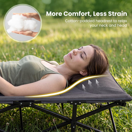 Goplus Camping Cot with Padded Pillow | Folding Cot Bed for Adults