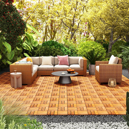 Goplus 27 PCS Interlocking Patio Deck Tile Tool-Free Installation