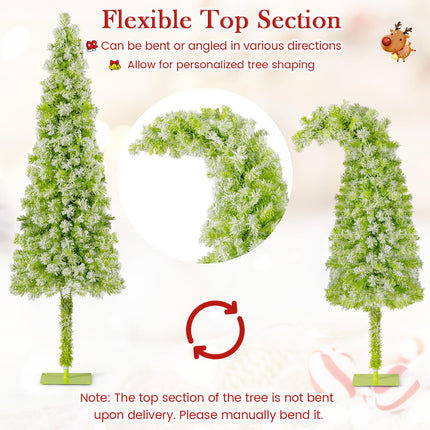 Goplus Pre-Lit Whimsical Christmas Tree Bendable Grinchs Xmas Tree for Home Decoration