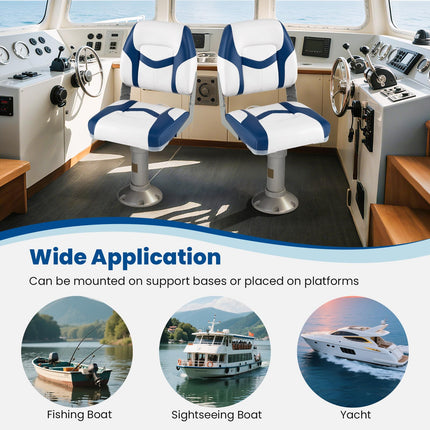 Goplus 2 Packs Folding Boat Seat with Stainless Steel Screws & Aluminum Hinges
