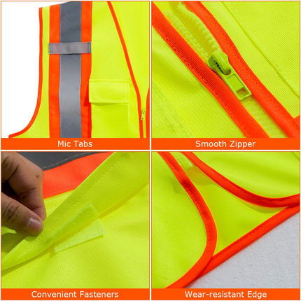10 Pack Safety Vest, High Visibility Reflective Security Vest Construction Vest - GoplusUS
