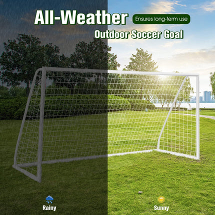 Goplus Soccer Goal, 6FT x 4FT/12FT x 6FT Soccer Net with Strong UPVC Frame, Quick Set-up, High-Strength Netting - GoplusUS