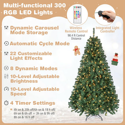 Goplus 6 ft Smart Pre-Lit Christmas Tree with 719 Branch Tips & 42 Lighting Modes