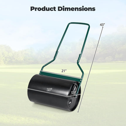 Goplus Lawn Roller 12 Gallon Water/Sand Filled Garden Drum Roller(13 by 20-Inch)