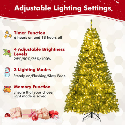 Goplus Pre-Lit Remote Control Artificial Christmas Tree Home Office Holiday Decoration