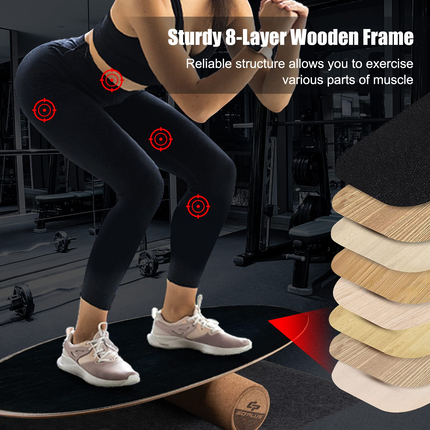 Goplus Balance Board Trainer, 500 LBS Weight Capacity Balancing Board for Core Strength, Skateboard - GoplusUS