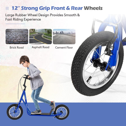 Youth Kick Scooter, Adults Kick Scooter W/ Carbon Steel Frame