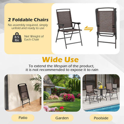 Goplus 3 Pieces Bistro Set with Tempered Glass Table