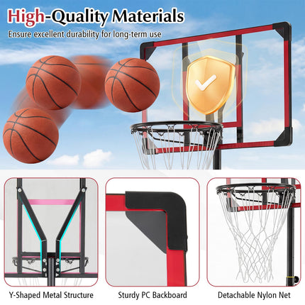 Goplus 6.5FT-9FT Height Adjustable Kids Basketball Goal System with 32in Backboard