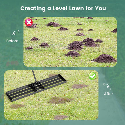 Goplus 46" x 10" Heavy Duty Level Lawn Tool w/ Ergonomic Handle for Soil
