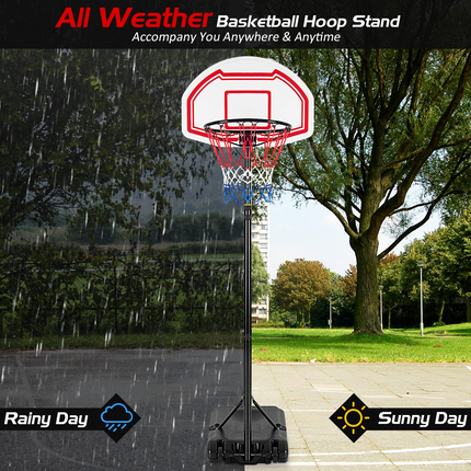 Goplus Portable Basketball Hoop, 6.4-8.7 FT Height Adjustable Basketball System with 2 Nets - GoplusUS