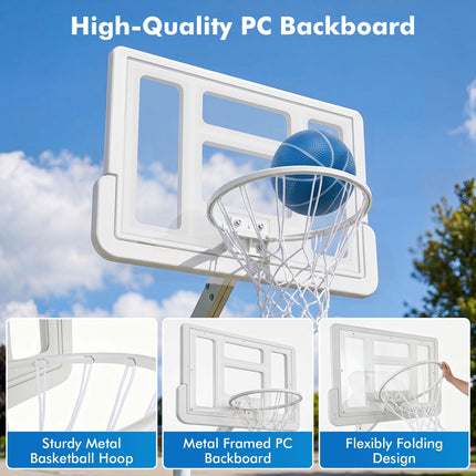 Goplus Pool Basketball Hoop w/Adjustable Height & 39IN Shatterproof Backboard