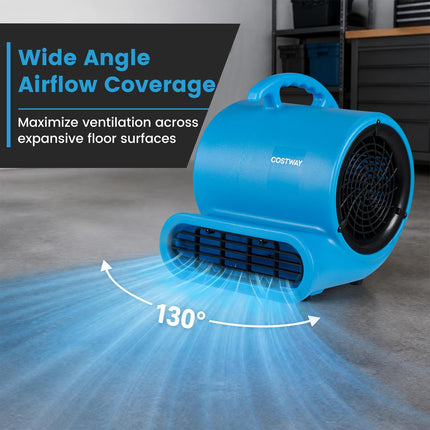 Goplus 1/2 HP Air Mover | 3-Speed 2800 CFM Commercial Blower Fan