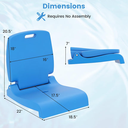 Goplus Poolside Chair for Edge of Pool with Back Support & 2 Handles