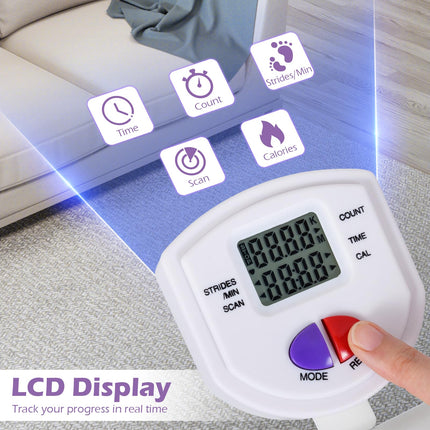 Goplus Foldable Ab Trainer w/6 Inclined Angles & LCD Display for Home Gym