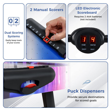 Goplus 56 Inch Air Hockey Table w/LED Scoreboard and Powerful 12V Motor
