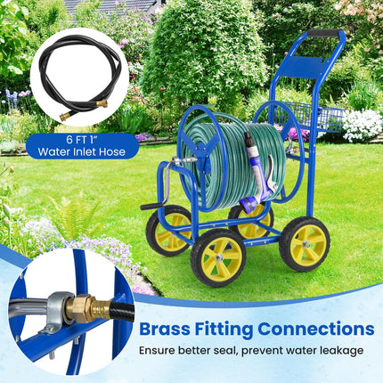 Goplus 300 FT of 5/8" Large Capacity Garden Hose Reel Cart Outdoor Planting Tool