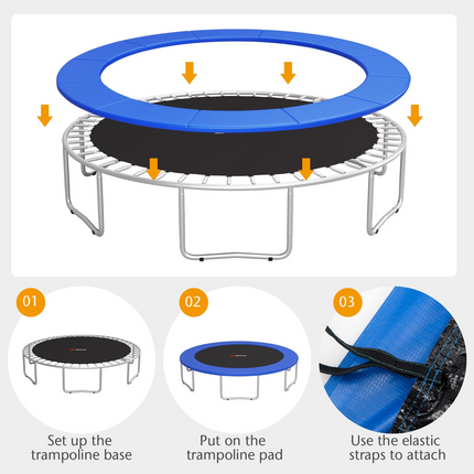 Goplus Trampoline Replacement Pad, 16FT 15FT 14FT 12FT 10FT 8FT Trampoline Spring Cover - GoplusUS
