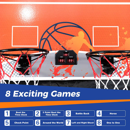 Goplus Foldable Dual Shot Basketball Arcade Game w/LCD Scoreboard 8 Game Modes