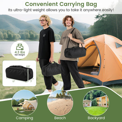 Goplus Portable Camping Cot w/Sturdy Aluminum Alloy Frame & Carrying Bag