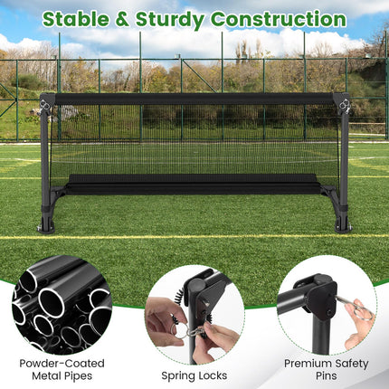Goplus Portable Soccer Net with Metal Frame Ground Stakes Quick Setup