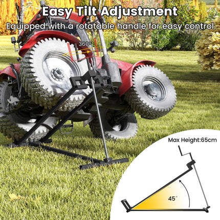 Goplus 880LBS Folding Riding Mower Lift Jack with Adjustable Height & Angle