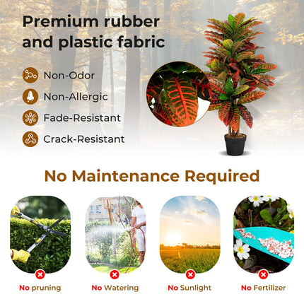 Goplus Artificial Croton Palm Tree