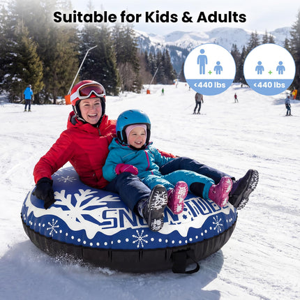 Goplus 42" Heavy-Duty Snow Sledding Tube with Detachable Tow Strap for Adults