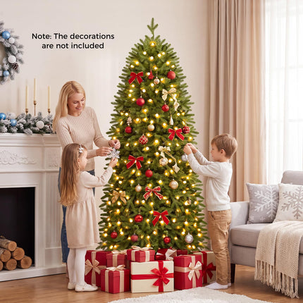 Goplus 6.3 ft Smart Pre-Lit Pencil Christmas Tree with Remote & APP