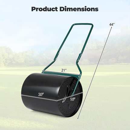 Goplus Lawn Roller 16 Gallon Water/Sand Filled Garden Drum Roller(16 by 20-Inch)