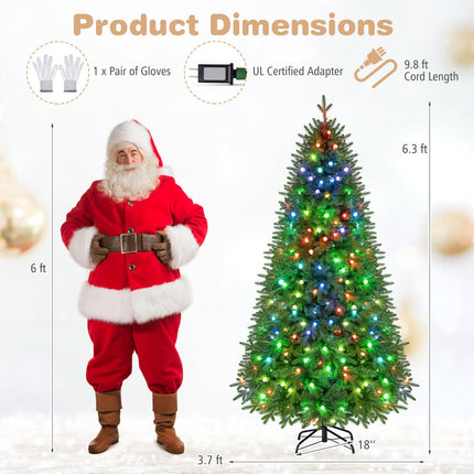 Goplus 6.3 FT Smart Pre-Lit Christmas Tree with 936 Branch Tips & 42 Lighting Modes